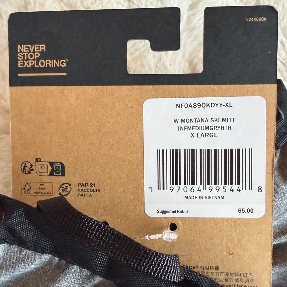 ✨$36✨NWT•The North Face Women’s Montana Ski Mitt Medium Grey Heather XL - Picture 4 of 10